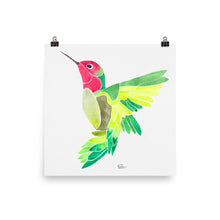 Load image into Gallery viewer, Anna's Hummingbird * Green - Art Print