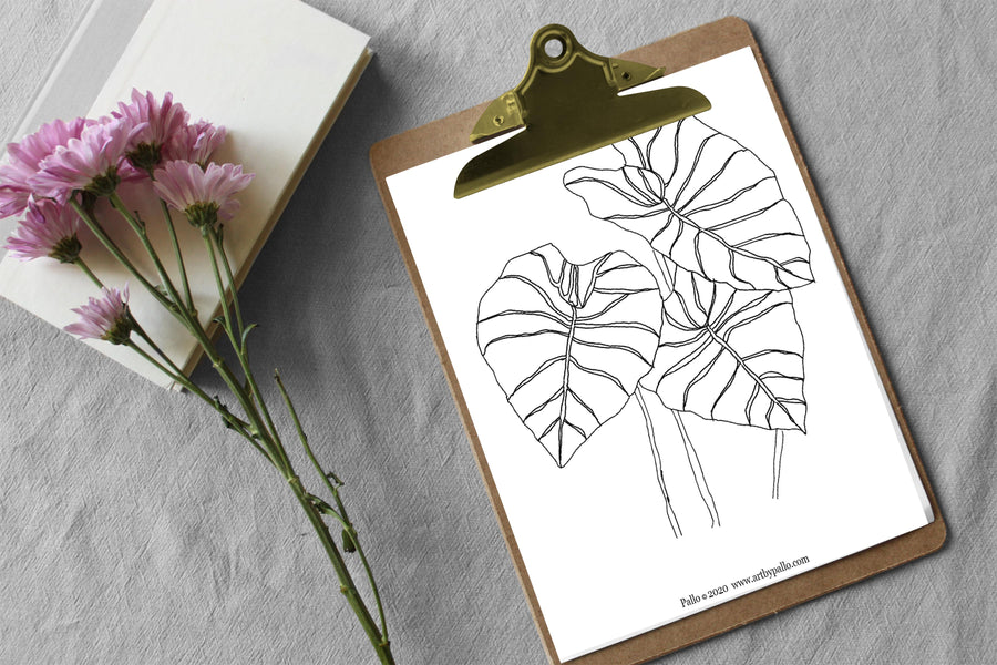 Freebie |  Printable Leaf Coloring Page