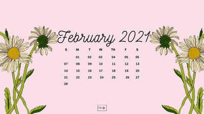 February 2021 Illustrated Desktop Wallpaper