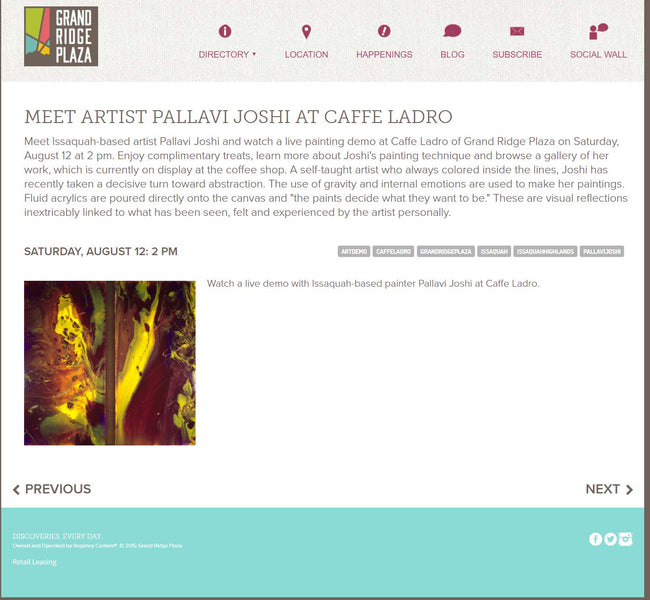 Caffe Ladro Showcasing Paintings By Pallavi Joshi