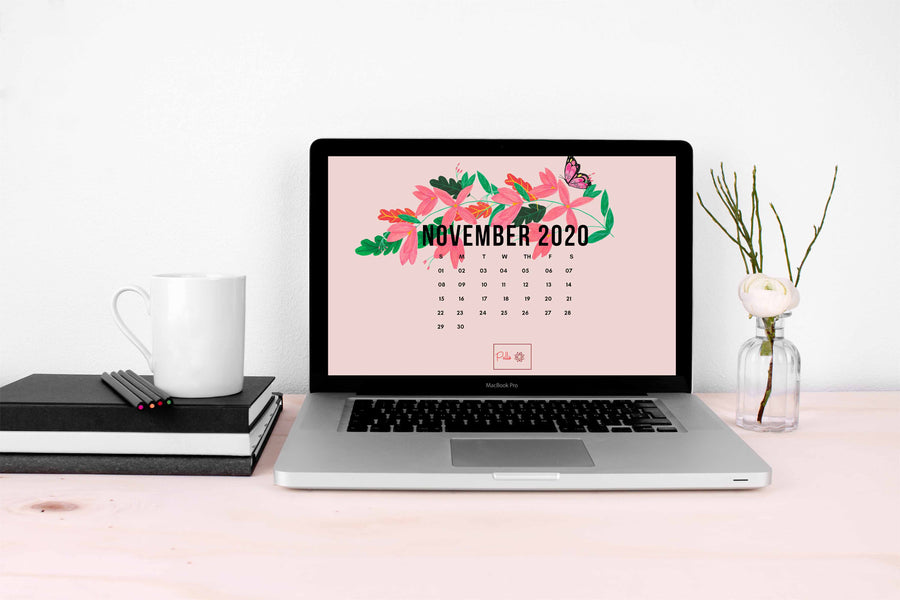 November 2020 Illustrated Desktop Wallpaper