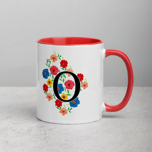 Letter O Floral Mug
