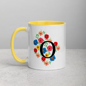 Letter O Floral Mug
