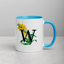 Load image into Gallery viewer, Letter W Floral Mug