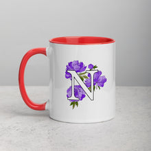 Load image into Gallery viewer, Letter N Floral Mug