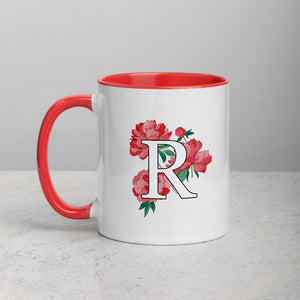 Letter R Floral Mug