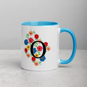 Letter O Floral Mug