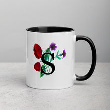 Load image into Gallery viewer, Letter S Floral Mug