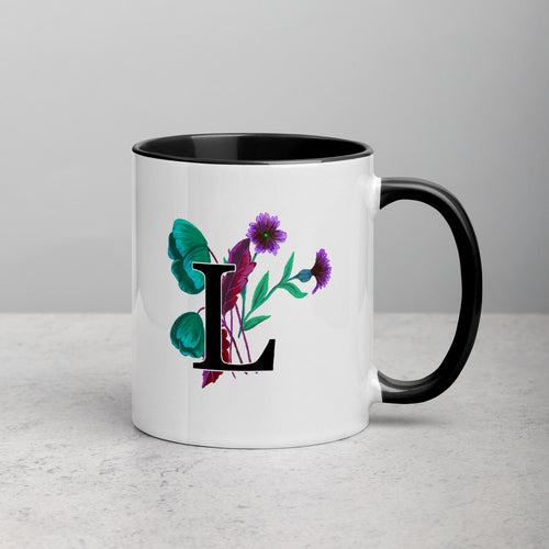 Letter L Floral Mug