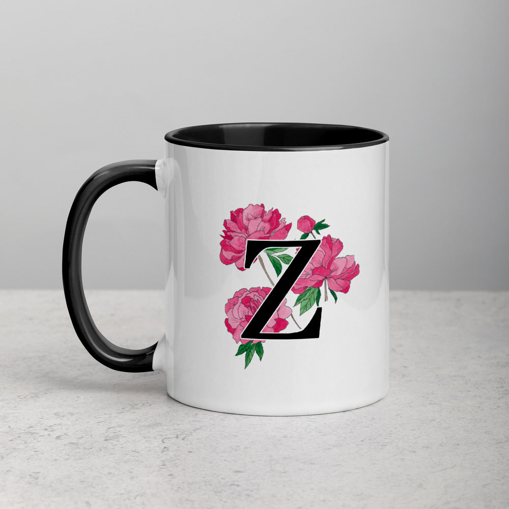 Letter Z Floral Mug