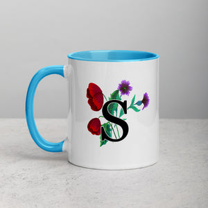 Letter S Floral Mug