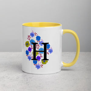 Letter H Floral Mug