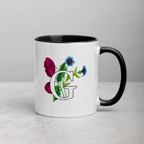 Letter G Floral Mug