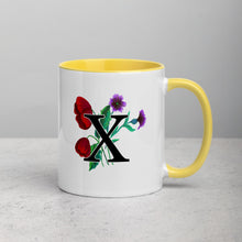 Load image into Gallery viewer, Letter X Floral Mug