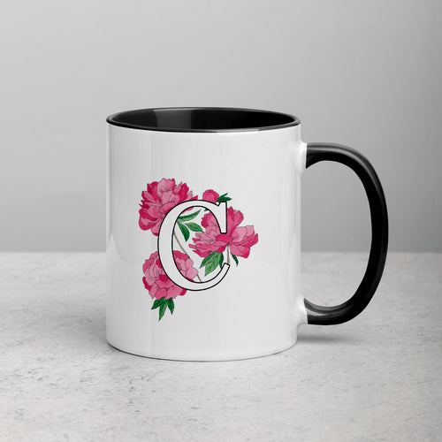 Letter C Floral Mug