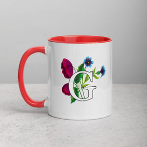 Letter G Floral Mug