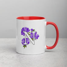 Load image into Gallery viewer, Letter N Floral Mug