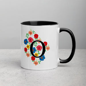 Letter O Floral Mug