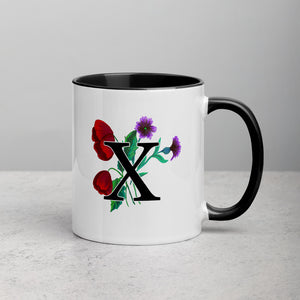 Letter X Floral Mug