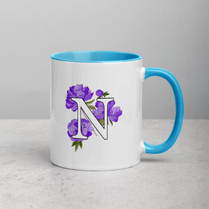 Letter N Floral Mug