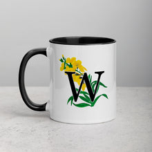 Load image into Gallery viewer, Letter W Floral Mug