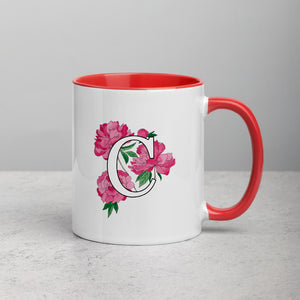 Letter C Floral Mug