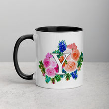 Load image into Gallery viewer, Letter Y Floral Mug