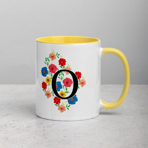 Letter O Floral Mug