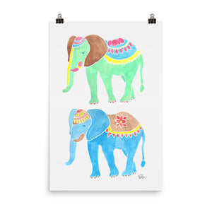 Pair Of Elephants - Art Print