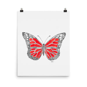 Butterfly * Red - Art Print