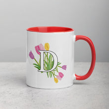 Load image into Gallery viewer, Letter D Floral Mug