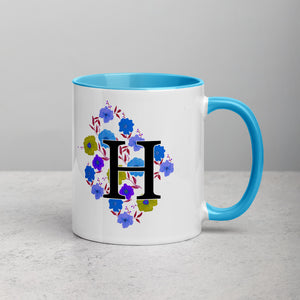 Letter H Floral Mug