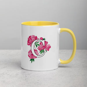 Letter C Floral Mug