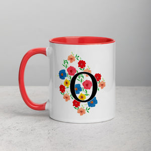 Letter O Floral Mug