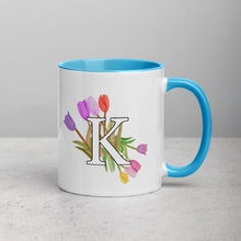 Load image into Gallery viewer, Letter K Floral Mug