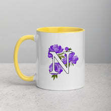 Load image into Gallery viewer, Letter N Floral Mug