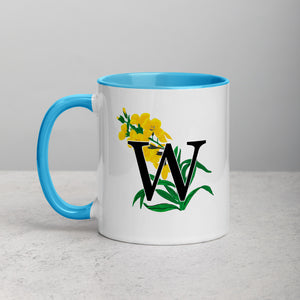 Letter W Floral Mug