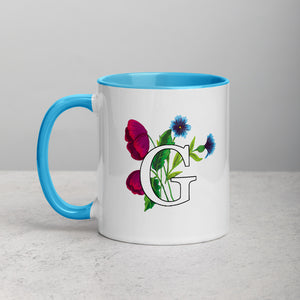Letter G Floral Mug