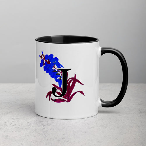 Letter J Floral Mug