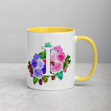 Load image into Gallery viewer, Letter I Floral Mug