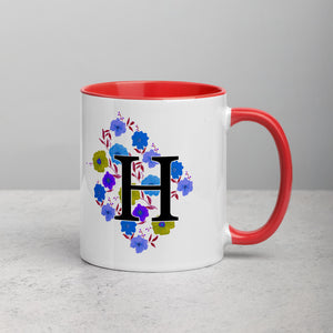 Letter H Floral Mug