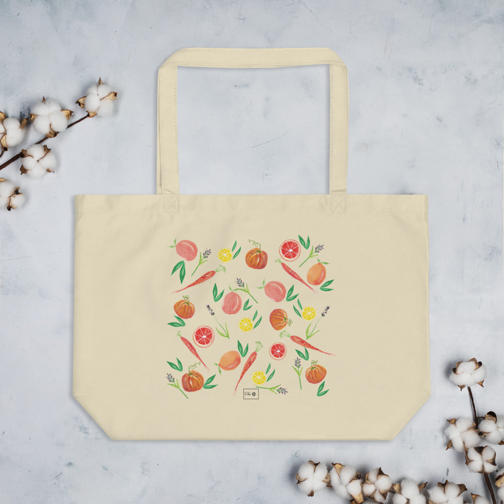 Veggies Large organic tote bag