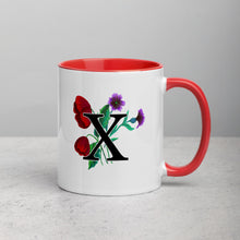 Load image into Gallery viewer, Letter X Floral Mug