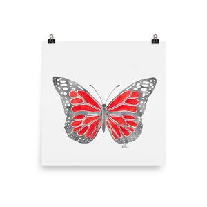 Butterfly * Red - Art Print