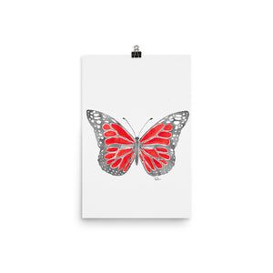 Butterfly * Red - Art Print