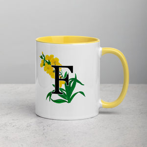 Letter F Floral Mug