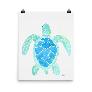 Honu Sea Turtle * Blue - Art Print