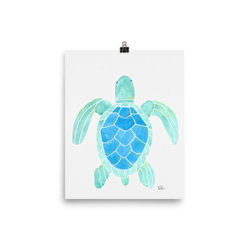 Honu Sea Turtle * Blue - Art Print