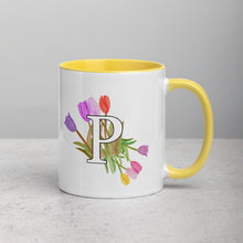 Load image into Gallery viewer, Letter P Floral Mug