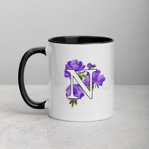 Letter N Floral Mug